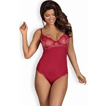 Elegantní body Rosalyne teddy - Obsessive Barva: bordó, Velikost: S/M