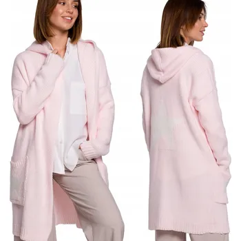 Dámský svetr BeWear dámský svetr růžový klasický pod kolena velikost L/XL