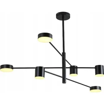 MODERNÍ LED LUSTR / ZÁVĚSNÉ SVÍTIDLO 6 RAMEN NASTAVITELNÉ LOFT INDUSTRIÁLNÍ ČERNÉ