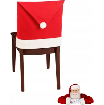 Vánoční dekorace VÁNOČNÍ POTAH NA ŽIDLI - ČEPICE SANTA CLAUSE 60×50CM VÁNOČNÍ ATMOSFÉRA