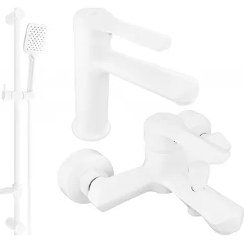 Vodovodní baterie Mexen Sabre DF62 koupelnová sada, bílá - 72103DF62-20 Bateriové soupravy