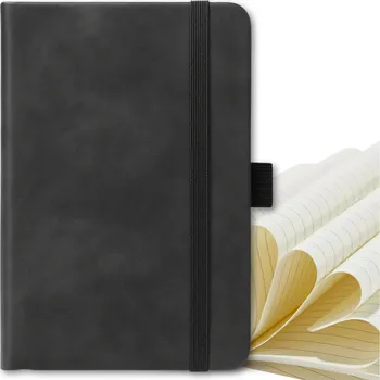 Zápisník Camerazar Černý sešit kapesní velikosti, plánovač, sešit A6, 100 listů