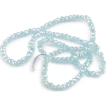 Korálek Skleněné korálky broušené ohňovky 3 mm na drátku, malé, 5 modrá andělská AB