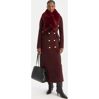 Dámský kabát YES LONDON Vlněný kabát CD1230ECO Bordó Regular Fit L