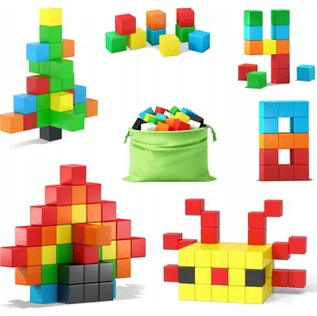 ostatní stavebnice STAVEBNICE VZDĚLÁVACÍ KOSTKY KRYCHLE BAREVNÉ 54 KUSŮ