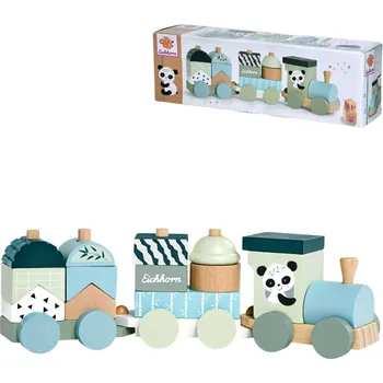 Dřevěná hračka EICHHORN DŘEVO Vláček skládací s navlékacími tvary *DŘEVĚNÉ HRAČKY* | 35205