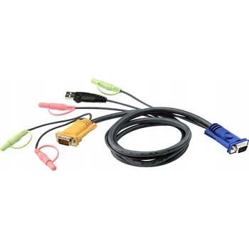 Síťový prvek ATEN 2L-5305U KVM kabel VGA, USB a audio, černý, 5 m