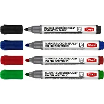 Popisovač na bílou tabuli, vícebarevný Toma, 4 ks