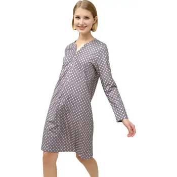 Dámská noční košile Dámská noční košile s puntíky a knoflíkovou légou Vamp 23342 smoky iron velikost XL