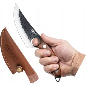 Kuchyňský nůž NŮŽ Lovecký Kuchyňský Nůž s Dřevěnou Rukojetí KOVANÝ Univerzální Taktický, FINKA