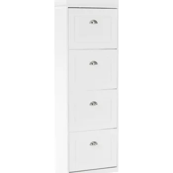 Botník Tempo Kondela Botník, 4-řadový, bílá, SEBER TYP 3