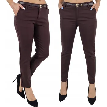 Dámské kalhoty Freesia 8707 elegantní dámské cigaretové kalhoty 7/8 hnědé, velikost 38