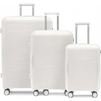 PUCCINI Sada 3 CESTOVNÍCH KUFRŮ PP 4 Kolečka Tvrdé 3v1 PP029-0