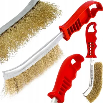 Drátěný kartáč Mosazný drátěný kartáč 245 mm ruční pro čištění disků kol, silný