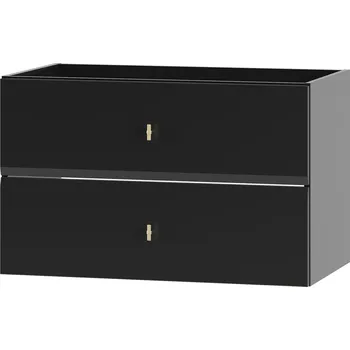 Koupelnový nábytek Černá Závěsná Koupelnová Skříňka RAY 80 cm se 2 Zásuvkami, MDF Mat