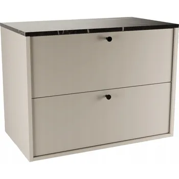 Koupelnový nábytek Skříňka pod umyvadlo 80 cm Kašmír s deskou Černý Mramor Belino