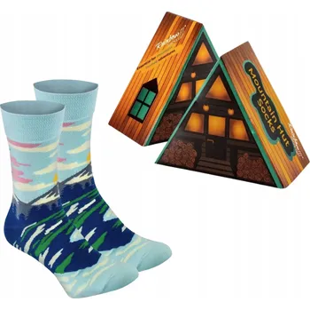 Pánské ponožky Rainbow Socks Ponožky Mountain Hut Socks Box modré, velikost 41-46