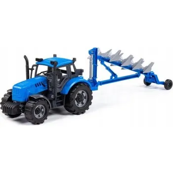 autíčko Inerciální traktor s pluhem Polesie Progress, modrý