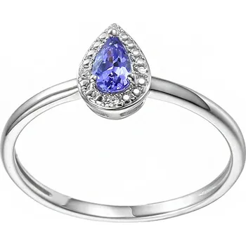 Prsten Tanzanitový prsten 0,20 ct z bílého zlata s brilianty IZBR583APR + dárkové balení LUXUS zdarma