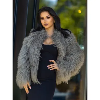 Dámský kožich Luxusní dámská bunda z pravé kožešiny z mongolské ovce, VELIKOST 3XL