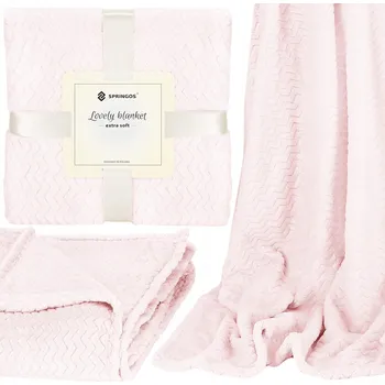 Prostěradlo Deka Springos polyester 220 cm x 200 cm růžová