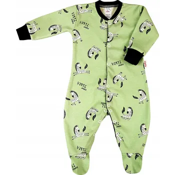 Kojenecký overall OVERAL Dětské overalové pyžamo se zipem a náplety - Zebry, zeleň, velikost 62, KLEKLE