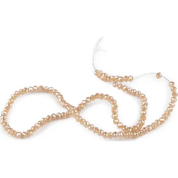 Korálek Skleněné korálky broušené ohňovky 3 mm na drátku, malé, 2 béžová AB