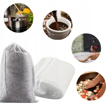 Jednorázové nádobí Velké filtrační sáčky na čaj kávu Vařič bylinek 10x15 cm 100 ks