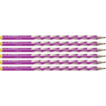 Grafitová tužka KANCELÁŘSKÁ TUŽKA Růžová Tvrdost HB SADA 6 Kusů Stabilo TUŽKY DĚTSKÉ