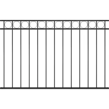 Stavebniny vidaXL Marketos Plotový panel ocelový 1,7x1 m černý