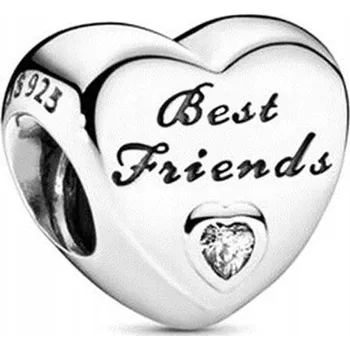 Přívěsek Přívěsek STŘÍBRO 925 Charms Korálek Srdce Best Friend Nejlepší Přítel