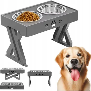 Miska pro psa Sada dvou kovových misek Els Pet šedá 0,5 l