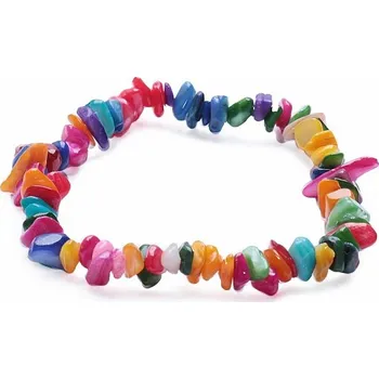 Náramek Veselý náramek z kousků barevné perleti obvod cca 16 až 24 cm