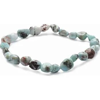 Náramek Larimar náramek z oválných kamínků obvod cca 16 až 21 cm