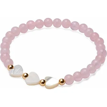 Náramek Růženín náramek se srdíčky z perleti obvod cca 17 až 22 cm