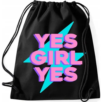 Sportovní taška Černá dámská taška na nákupy, boty | Dárek pro kamarádku Yes Girl Yes