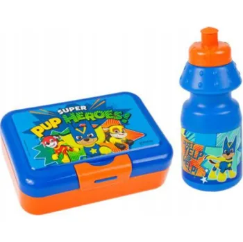 Svačinový box Sada lahev na pití a svačinový box Starpak, krabičky na svačinu Tlapková patrola, svačinové boxy pro děti, 350 ml