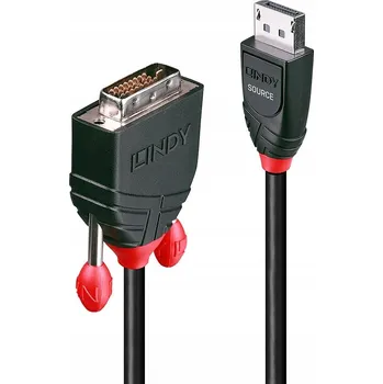 Audio kabel Lindy 41490 kabelový adaptér 1 m DVI-D na DisplayPort, černý