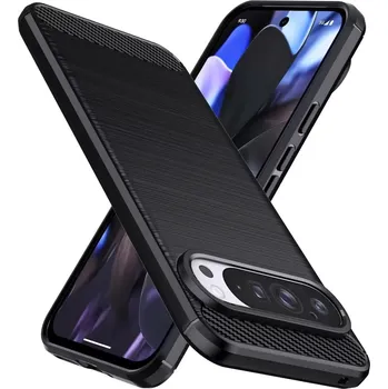 Pouzdro na mobilní telefon Pouzdro CARBON s ochranou hran pro Google Pixel 10 / 10 Pro - černé (Odolné pouzdro CARBON s karbonovým designem pro Google Pixel 10 / 10 Pro - černé, stylový kryt do náročných podmínek)