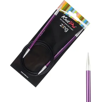 Jehlice Pevné kruhové kovové jehlice Zing KnitPro 120 cm 6 mm