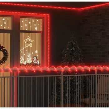 Vánoční dekorace vidaXL Světelný provaz s 2400 LED diodami Červená 100 m PVC [42018933]