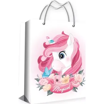 Dárková taška Anděl Dárková taška papírová s glitry Jednorožec L 32 x 26 cm