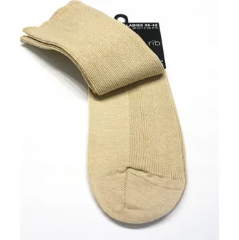 Pánské ponožky Beztlakové ponožky s jemným žebrováním HUDSON ONLY RIB béžové HANF 39-42