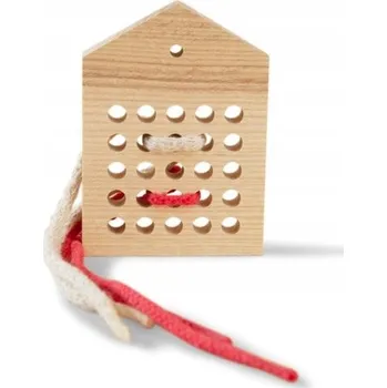 Dřevěná hračka Dřevěná proplétací hračka Babai 25 přírodní domeček
