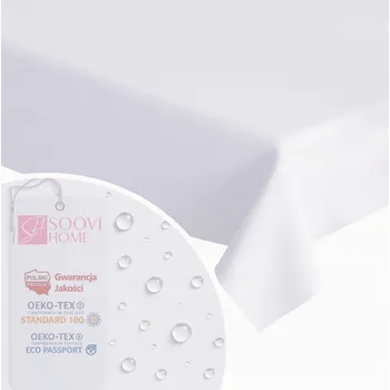 ubrus UBRUS bílý na STŮL vánoční 140x260cm PLAMUVZDORNÝ MATNÝ SILNÝ HLADKÝ