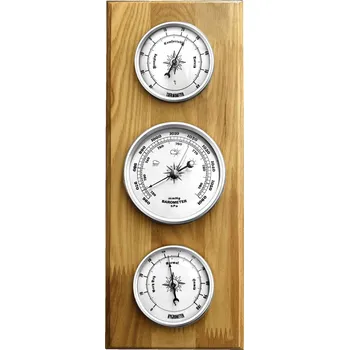 Zabezpečení domácnosti DŘEVĚNÝ BAROMETR HIGROMETR TERMOMETR ANALOGOWY JVD BA233.68 13x32 cm