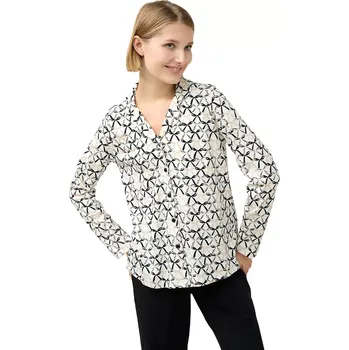 Dámské pyžamo Dámské bavlněné pyžamo s knoflíky a vzorem mašliček Vamp 23352 cream velikost S