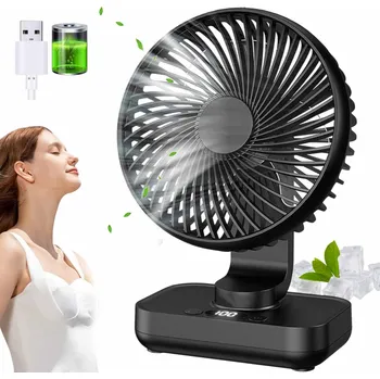Domácí ventilátor Stolní ventilátor Bedee USB Tichý černý