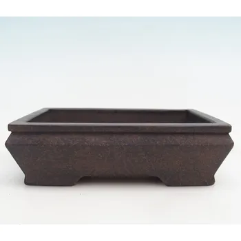 Květináč Keramická bonsai miska 15,5 x 11 x 4,5 cm hnědookrová