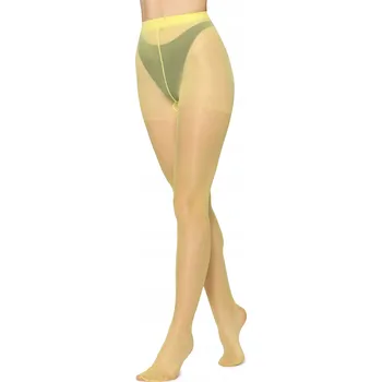 Dámské punčochy Punčocháče 15 DEN hladké punčocháče barevné MS-C5100 Žlutá 2